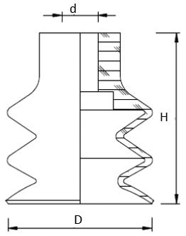 2,5 Bellow Vacuum Cups  Ø5-Ø42 Coval Compatible